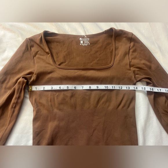 OQQ Women’s Brown Long Sleeve One Piece Bodysuit Body Suit Size Large - Picture 7 of 13